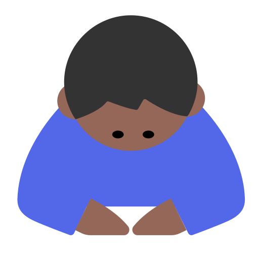 Man Bowing: Medium-Dark Skin Tone