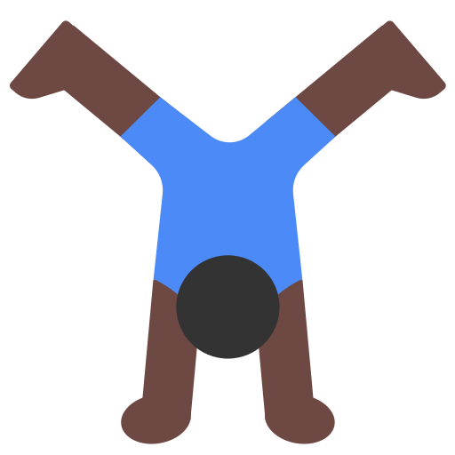 Man Cartwheeling: Dark Skin Tone