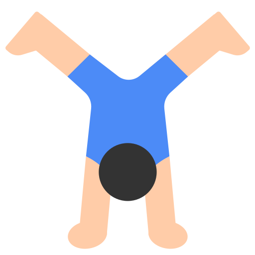 Man Cartwheeling: Light Skin Tone