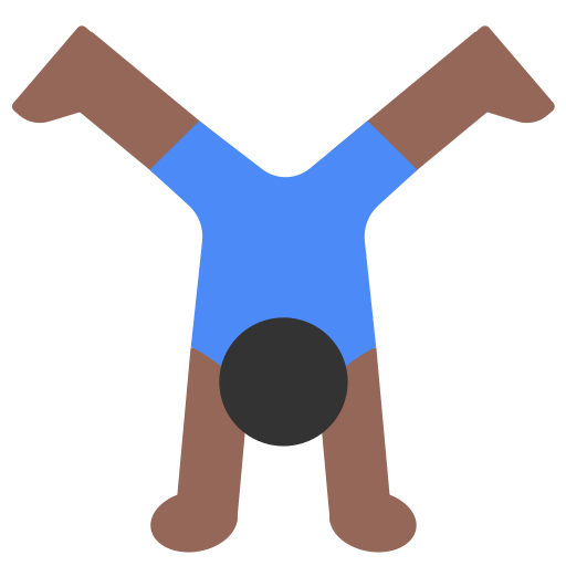 Man Cartwheeling: Medium-Dark Skin Tone