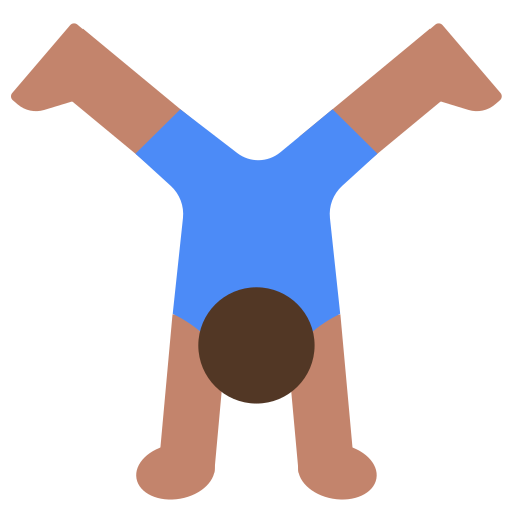 Man Cartwheeling: Medium Skin Tone