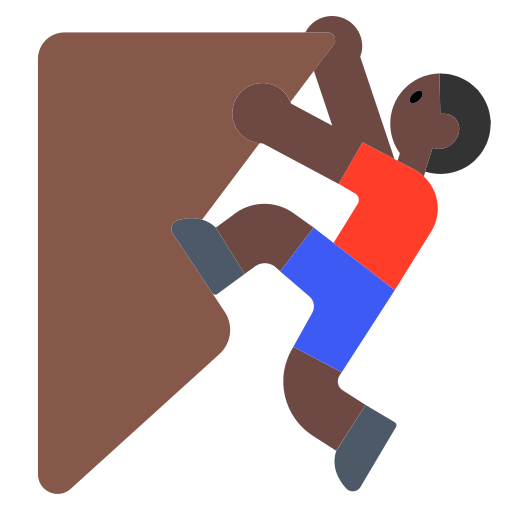Man Climbing: Dark Skin Tone