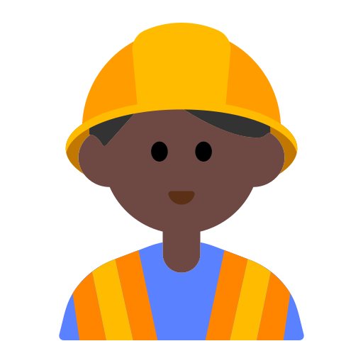 Man Construction Worker: Dark Skin Tone