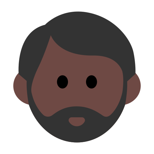 Man: Dark Skin Tone, Beard