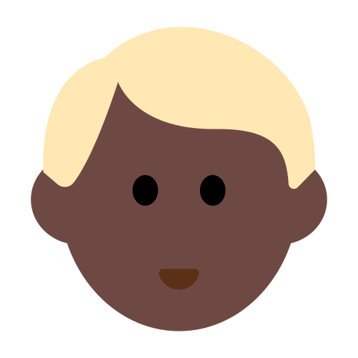 Man: Dark Skin Tone, Blond Hair
