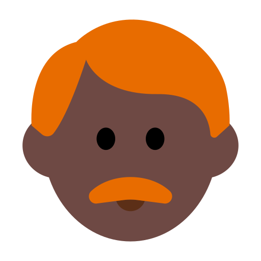 Man: Dark Skin Tone, Red Hair