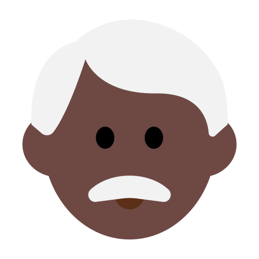 Man: Dark Skin Tone, White Hair
