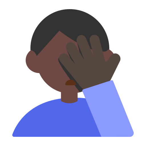 Man Facepalming: Dark Skin Tone