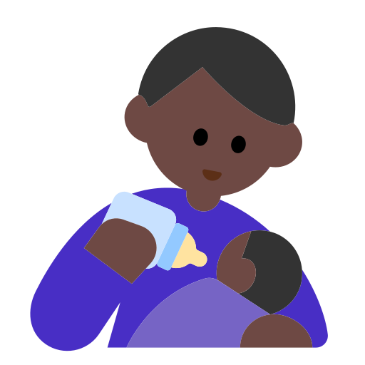 Man Feeding Baby: Dark Skin Tone
