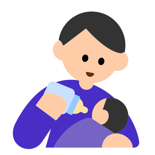 Man Feeding Baby: Light Skin Tone