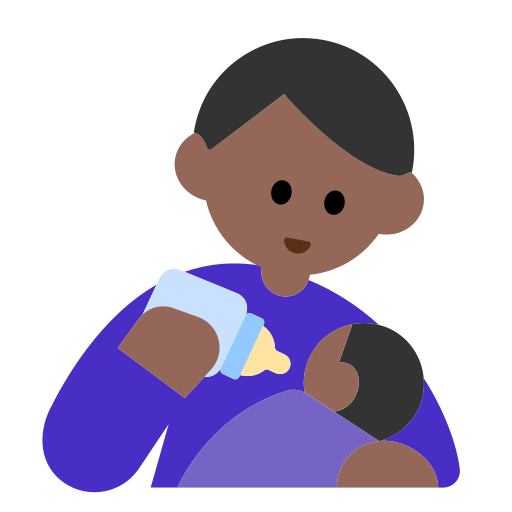Man Feeding Baby: Medium-Dark Skin Tone