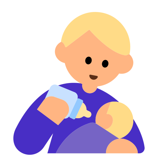 Man Feeding Baby: Medium-Light Skin Tone