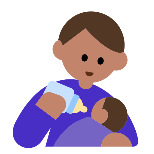 Man Feeding Baby: Medium Skin Tone
