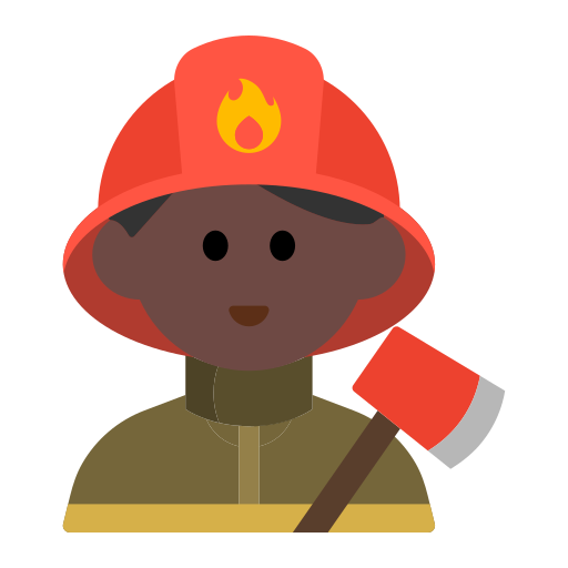 Man Firefighter: Dark Skin Tone