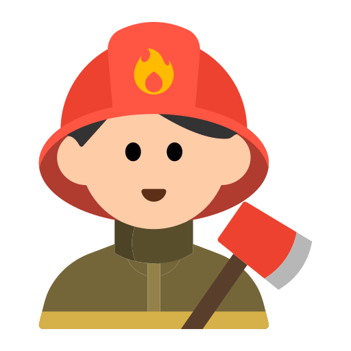 Man Firefighter: Light Skin Tone