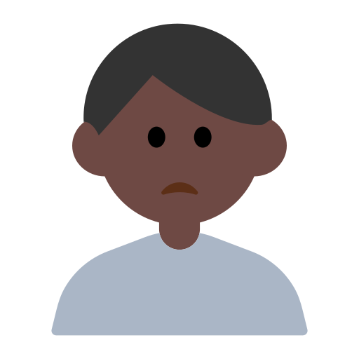 Man Frowning: Dark Skin Tone
