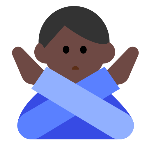 Man Gesturing No: Dark Skin Tone