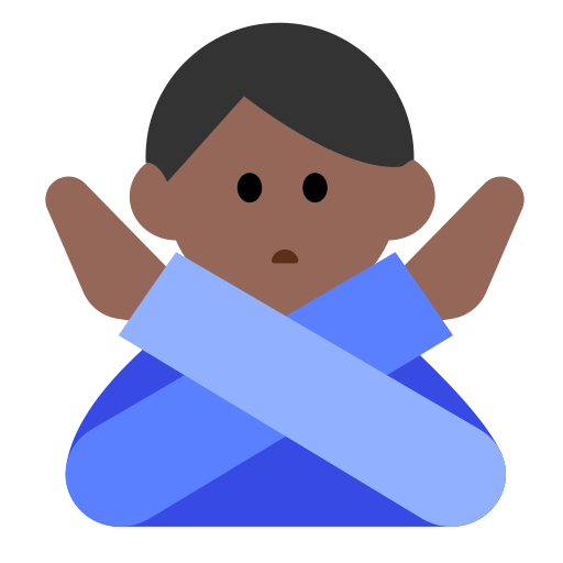 Man Gesturing No: Medium-Dark Skin Tone