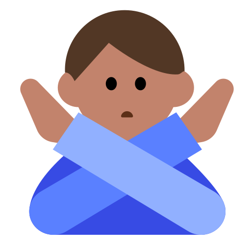 Man Gesturing No: Medium Skin Tone