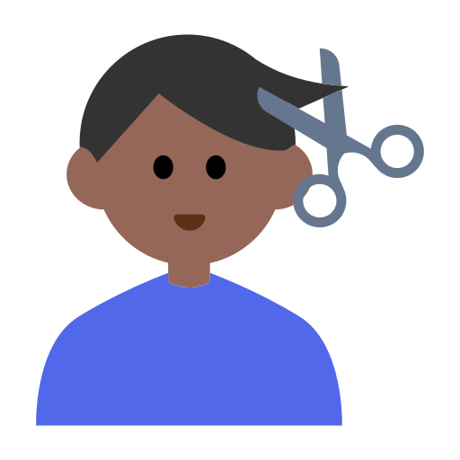 Man Getting Haircut: Medium-Dark Skin Tone