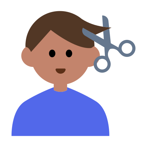 Man Getting Haircut: Medium Skin Tone