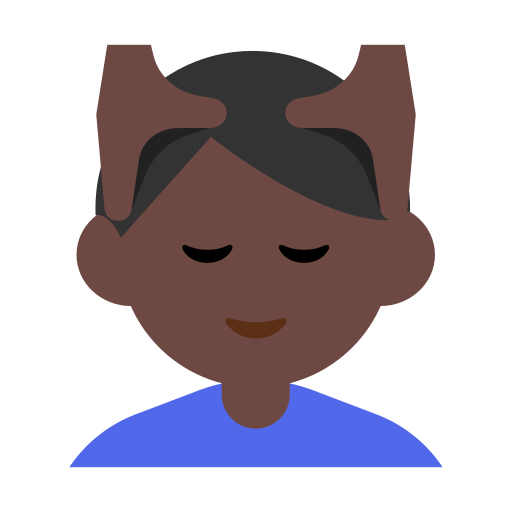 Man Getting Massage: Dark Skin Tone