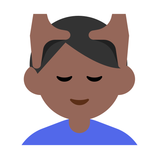 Man Getting Massage: Medium-Dark Skin Tone