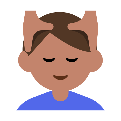 Man Getting Massage: Medium Skin Tone