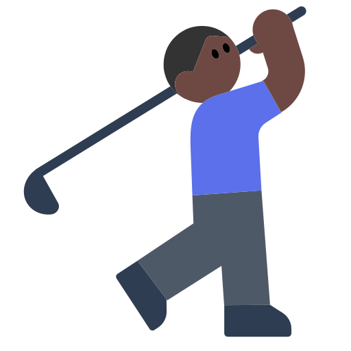 Man Golfing: Dark Skin Tone
