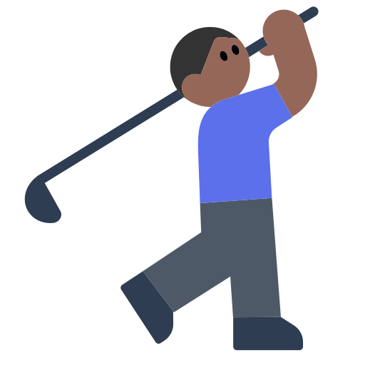 Man Golfing: Medium-Dark Skin Tone