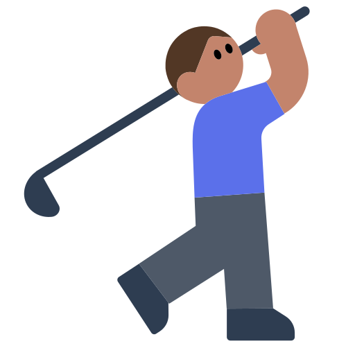 Man Golfing: Medium Skin Tone