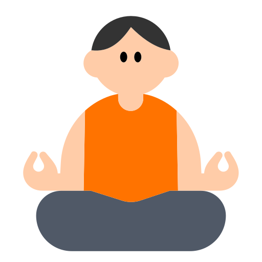 Man in Lotus Position: Light Skin Tone