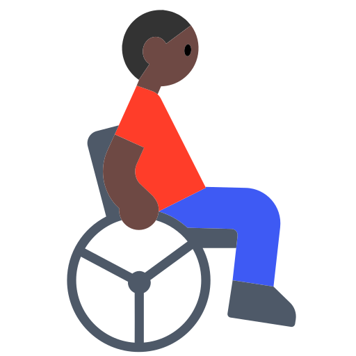 Man in Manual Wheelchair: Dark Skin Tone