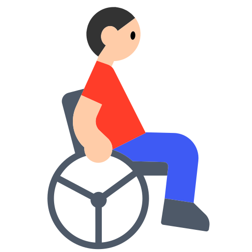 Man in Manual Wheelchair: Light Skin Tone