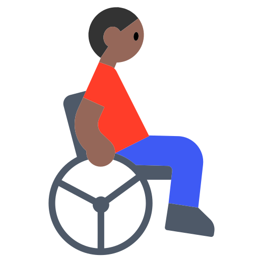 Man in Manual Wheelchair: Medium-Dark Skin Tone