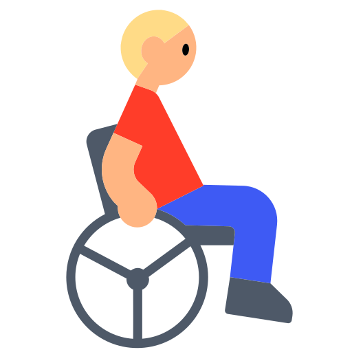 Man in Manual Wheelchair: Medium-Light Skin Tone