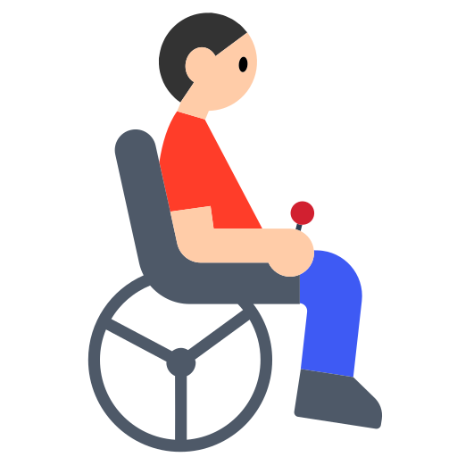 Man in Motorized Wheelchair: Light Skin Tone