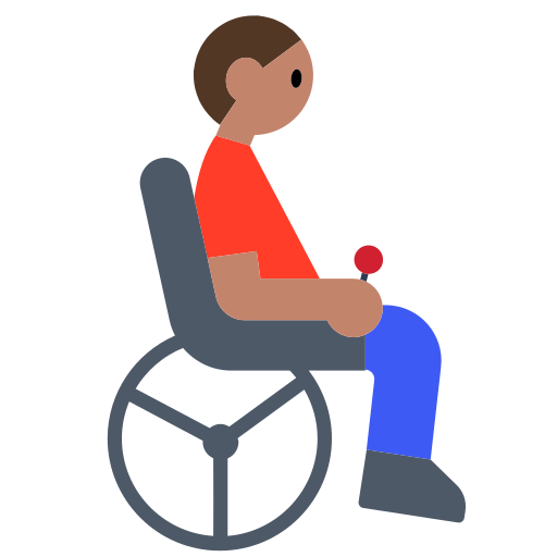 Man in Motorized Wheelchair: Medium Skin Tone