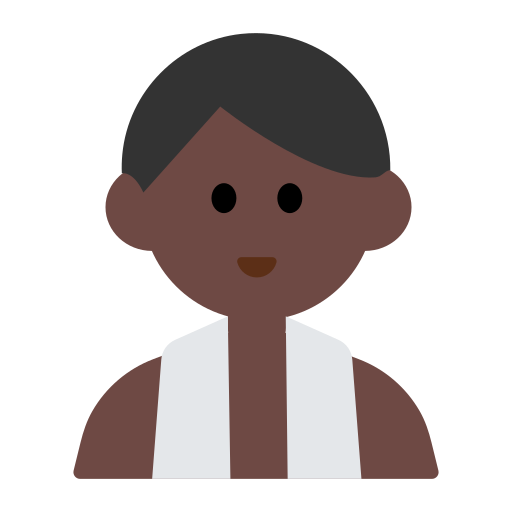 Man in Steamy Room: Dark Skin Tone