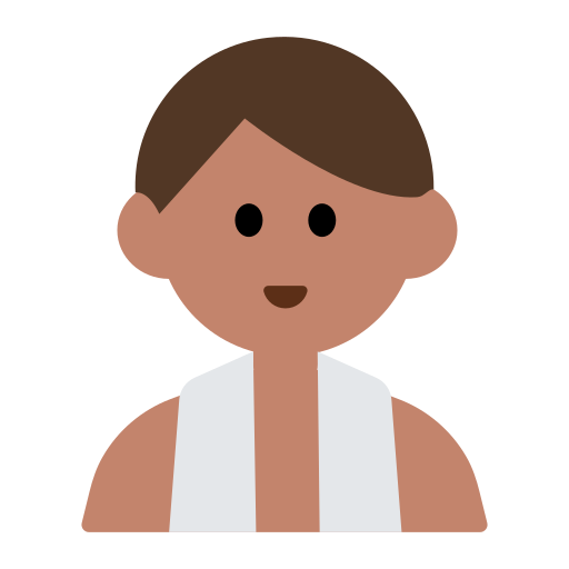 Man in Steamy Room: Medium Skin Tone