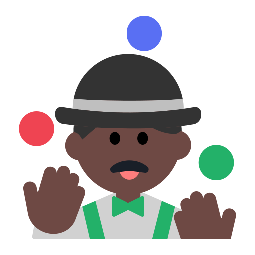 Man Juggling: Dark Skin Tone