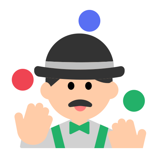 Man Juggling: Light Skin Tone