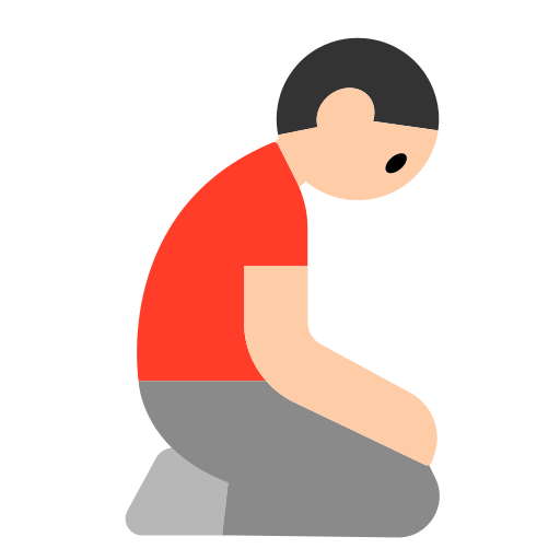 Man Kneeling: Light Skin Tone