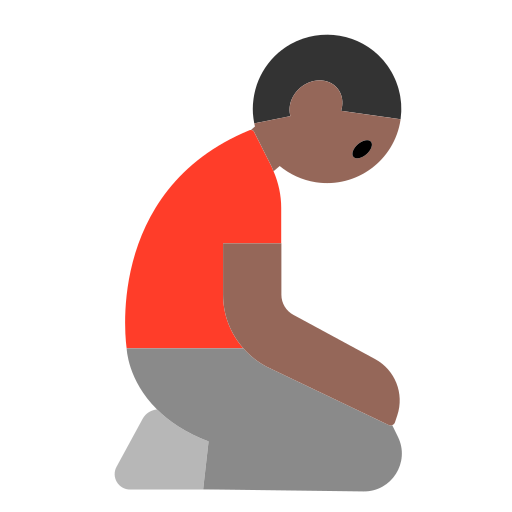 Man Kneeling: Medium-Dark Skin Tone