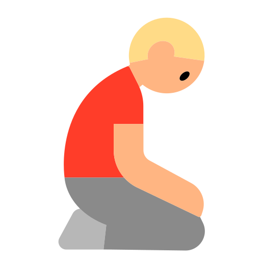 Man Kneeling: Medium-Light Skin Tone