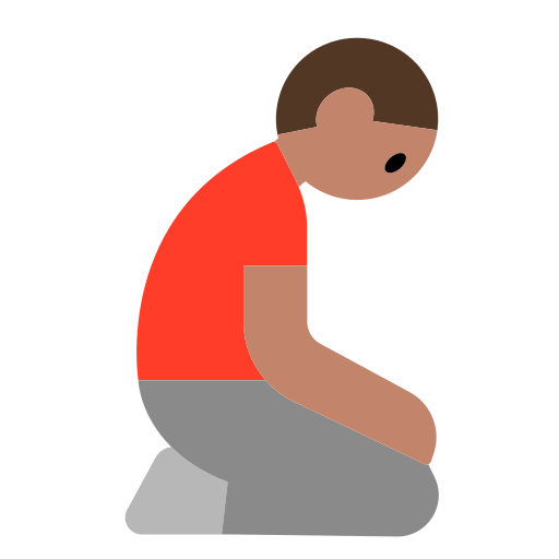 Man Kneeling: Medium Skin Tone