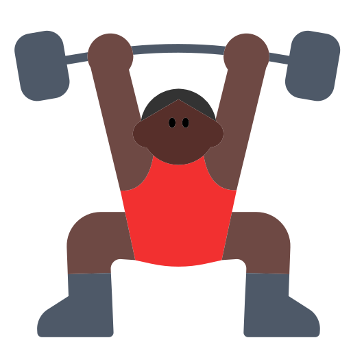 Man Lifting Weights: Dark Skin Tone