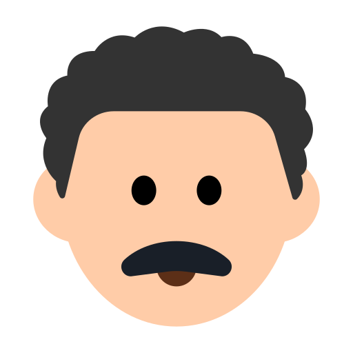 Man: Light Skin Tone, Curly Hair
