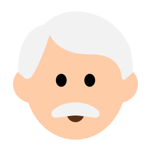 Man: Light Skin Tone, White Hair