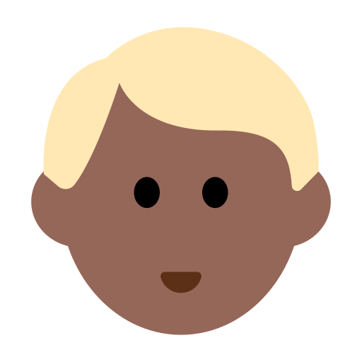 Man: Medium-Dark Skin Tone, Blond Hair